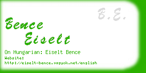 bence eiselt business card